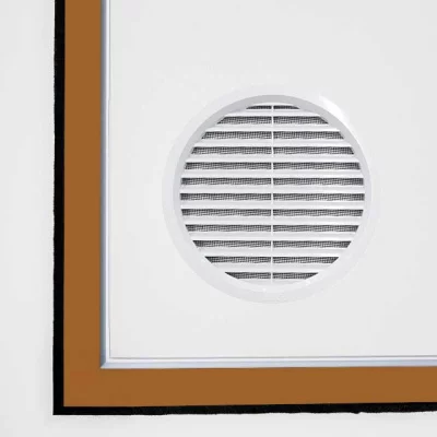 Fenêtre pour climatisation - pour fenêtres en bois Brun terre de Sienne RAL 8001 | Gauche