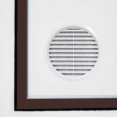 Fenêtre de calfeutrage pour climatisation - pour tuyau d'évacuation d'air Brun chocolat RAL 8017 | Gauche