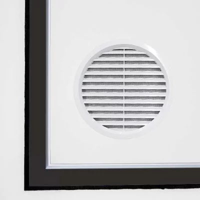 Fenêtre de calfeutrage pour climatisation - pour tuyau d'évacuation d'air Brun noir RAL 8022 | Gauche