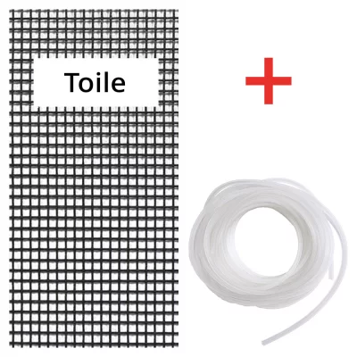 Kit toile de rechange - Fibre de verre (standard) 1 m (B) x 1 m (L) | noir | Fibre de verre (noir)