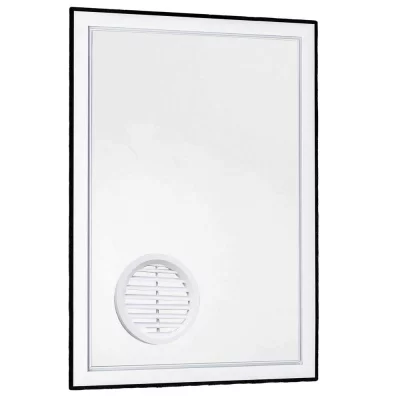 Fenêtre de calfeutrage pour climatisation - pour tuyau d'évacuation d'air Anthracite RAL 7016 | Gauche