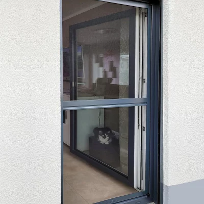 Moustiquaires pour portes - Prêt à l'emploi Blanc RAL 9016 | Fibre de verre (noir)