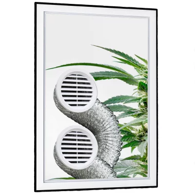 Fenêtre d’évacuation d’air pour armoire de culture Anthracite RAL 7016 | Verre acrylique | 10 cm