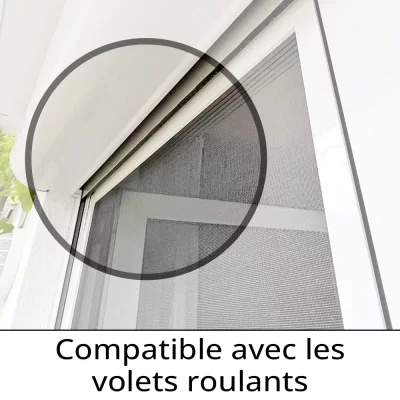 Moustiquaires pour portes - Prêt à l'emploi Blanc RAL 9016 | Fibre de verre (noir)