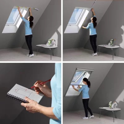 VELUX Moustiquaires pour fenêtres de toit 53 cm x 160 cm | blanc | Fibre de verre (noir)