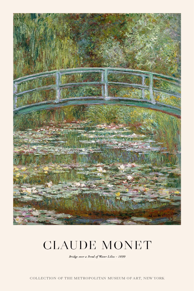 Artfilia Claude Monet - Bridge over a Pond of Water Lilies Variante 1 13x18 cm