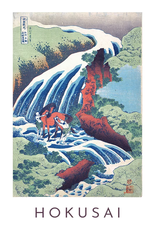 Artfilia Katsushika Hokusai - The Waterfall Where Yoshitsune Washed His Horse at Yoshino in Yamato Province Variante 2 13x18 cm