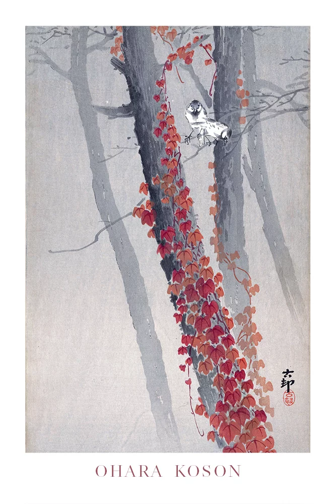 Artfilia Ohara Koson - Red Ivy Variante 2 40x60 cm