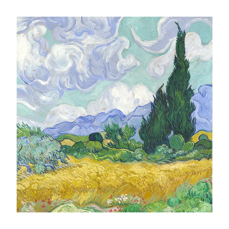 Artfilia Vincent van Gogh - Wheat Field with Cypresses Variante 1 60x60 cm