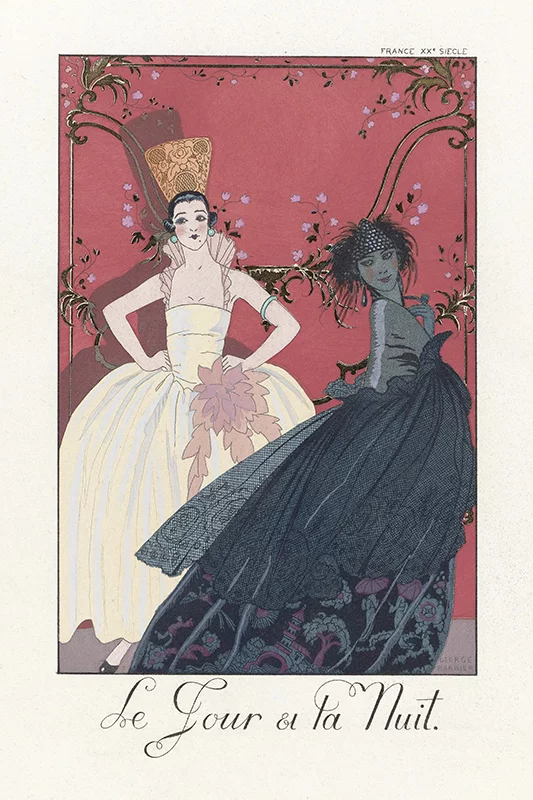 Artfilia George Barbier - Le Jour et la Nuit Variante 1 13x18 cm