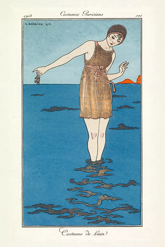Artfilia George Barbier - Costume de bain Variante 1 13x18 cm
