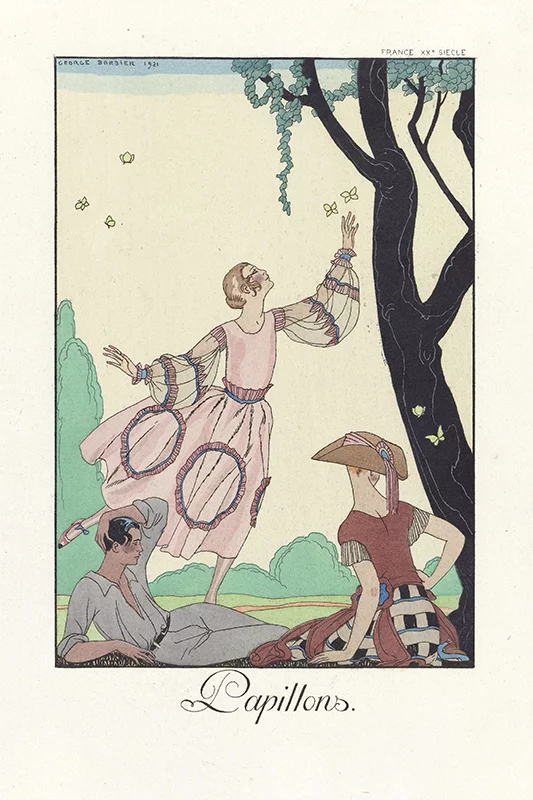 Artfilia George Barbier - Papillons Variante 1 40x60 cm