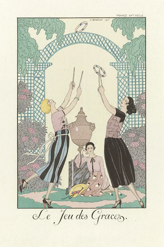 Artfilia George Barbier - Le Jeu des Graces Variante 1 30x45 cm