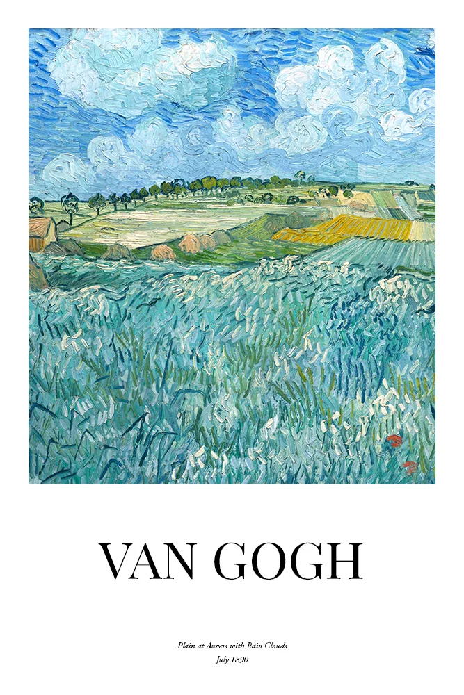 Artfilia Vincent van Gogh - Plain at Auvers with Rain Clouds Variante 2 20x30 cm