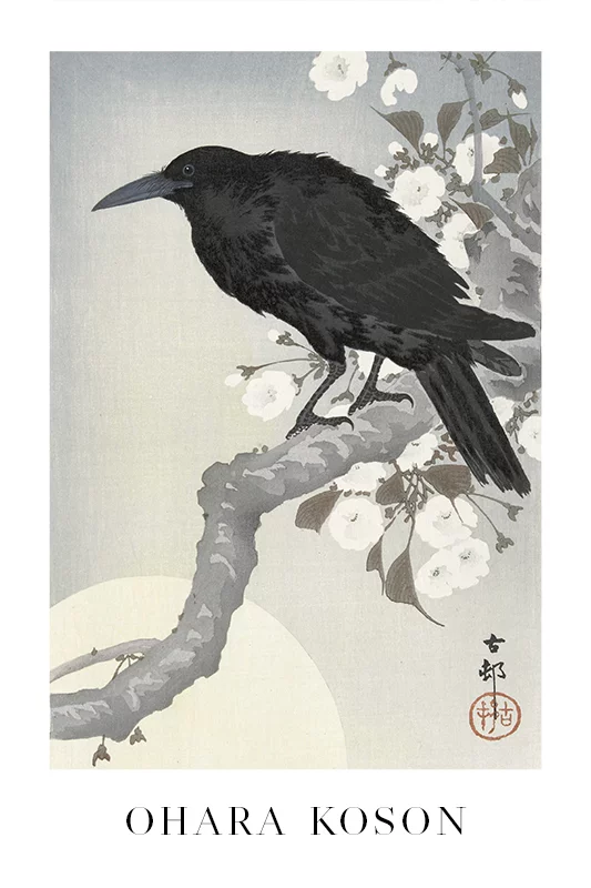 Artfilia Ohara Koson - Crow at Full Moon Variante 1 40x60 cm