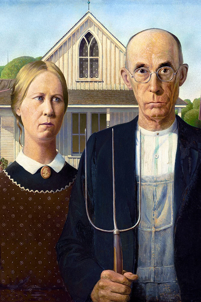 Artfilia Grant Wood - American Gothic Variante 1 30x45 cm