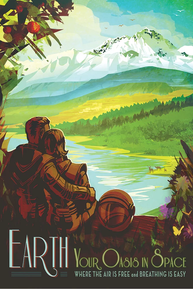 Artfilia "Earth" - Visions of the Future Poster Series, Credit: NASA/JPL Variante 1 13x18 cm