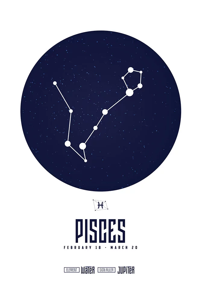 Artfilia Sternzeichen Fische Poster Variante 1 40x60 cm