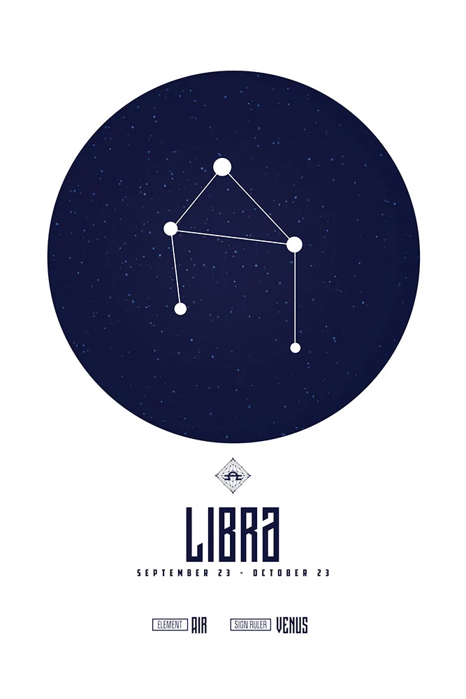 Artfilia Sternzeichen Waage Poster Variante 1 40x60 cm