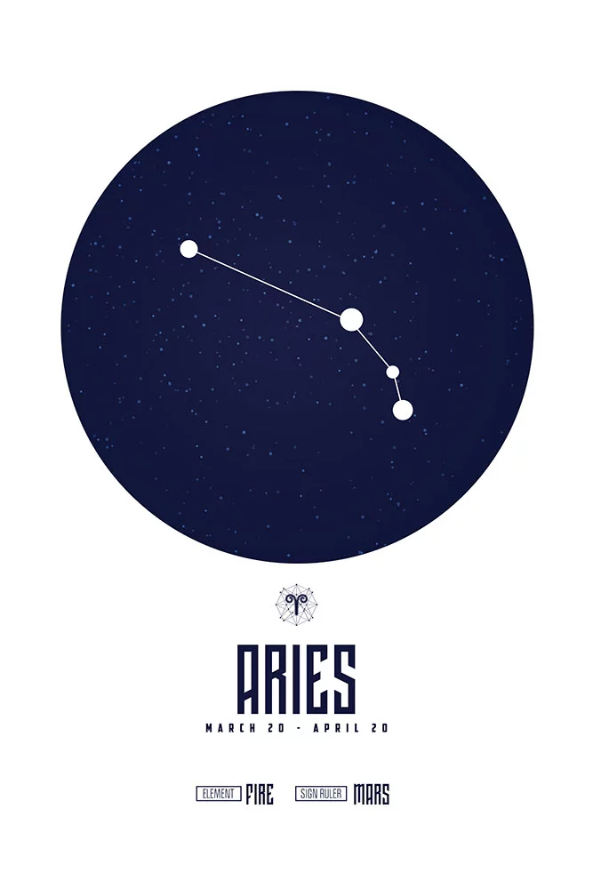 Artfilia Sternzeichen Widder Poster Variante 1 30x45 cm