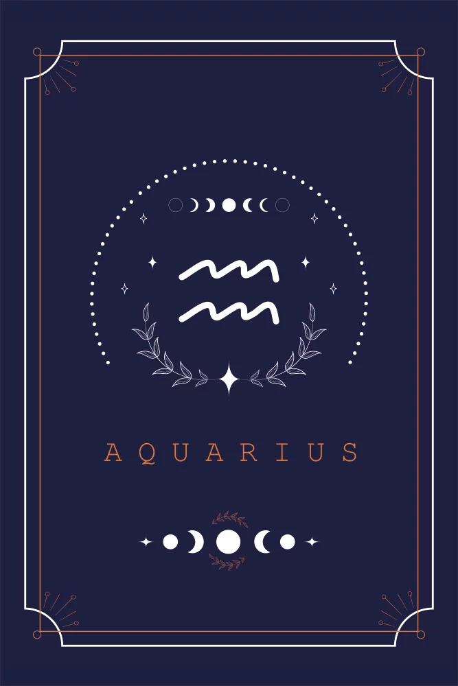 Artfilia Sternzeichen Wassermann Poster dunkel Variante 1 30x45 cm