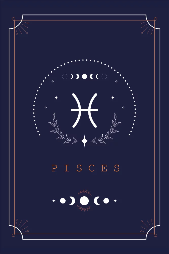 Artfilia Sternzeichen Fische Poster dunkel Variante 1 40x60 cm