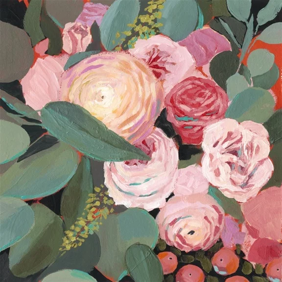 Artfilia Roses & Eucalyptus Variante 1 40x40 cm