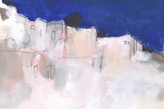 Artfilia White City Blue Sky No. 1 Variante 1 30x45 cm