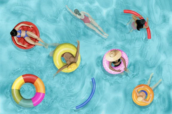 Artfilia Pool Floats Variante 1 30x45 cm