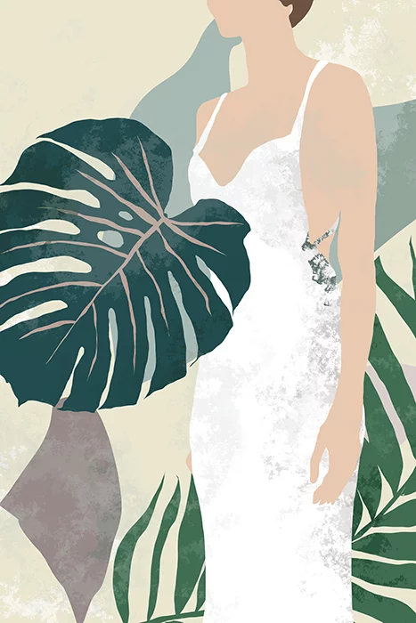 Artfilia White Summer Dress No. 2 Variante 1 40x60 cm