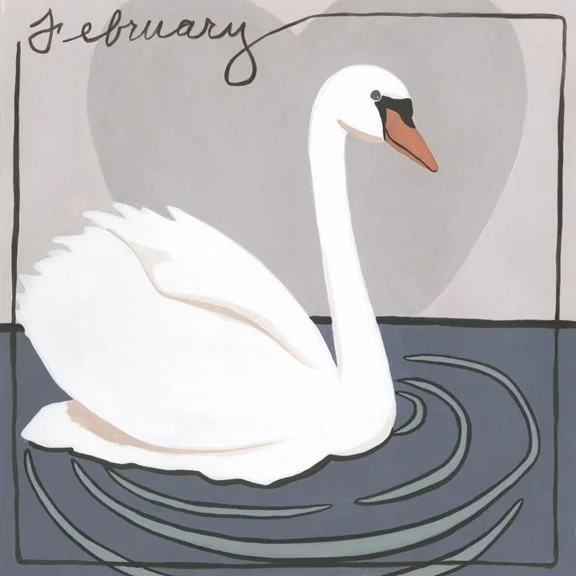 Artfilia Avian Calendar: February Variante 1 40x40 cm