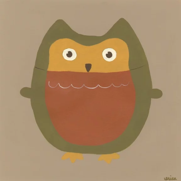 Artfilia Round Owls No. 2 Variante 1 40x40 cm