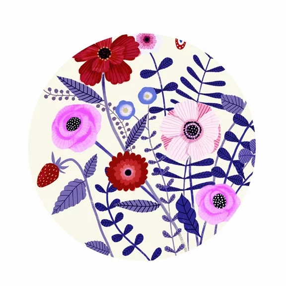Artfilia Flowers & Unicorns No. 1 Variante 1 40x40 cm