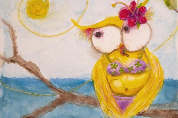 Artfilia Sunny Owls No. 5 Variante 1 40x60 cm