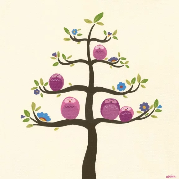 Artfilia Friendly Owls No. 5 Variante 1 40x40 cm