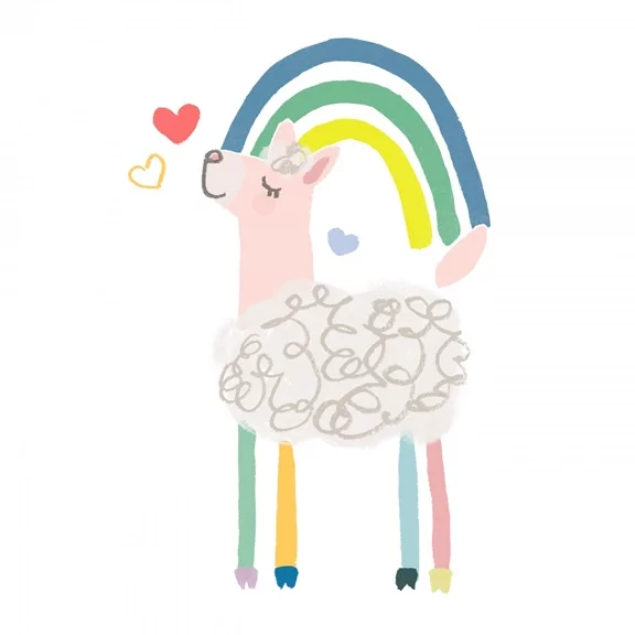 Artfilia Rainbow Llama No. 1 Variante 1 40x40 cm
