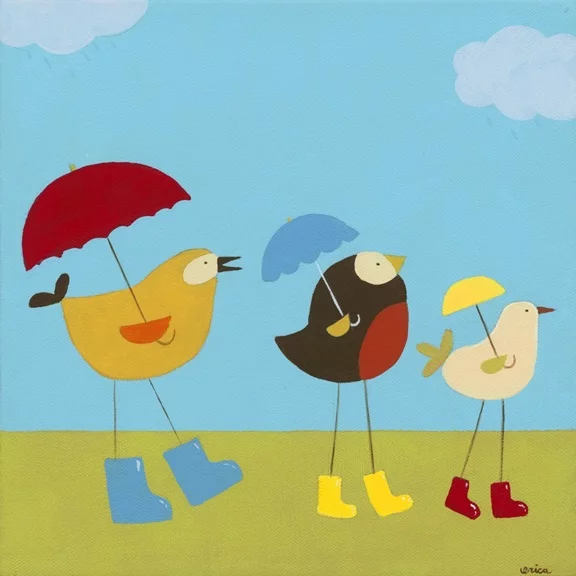 Artfilia Rain Gear Birds No. 1 Variante 1 40x40 cm