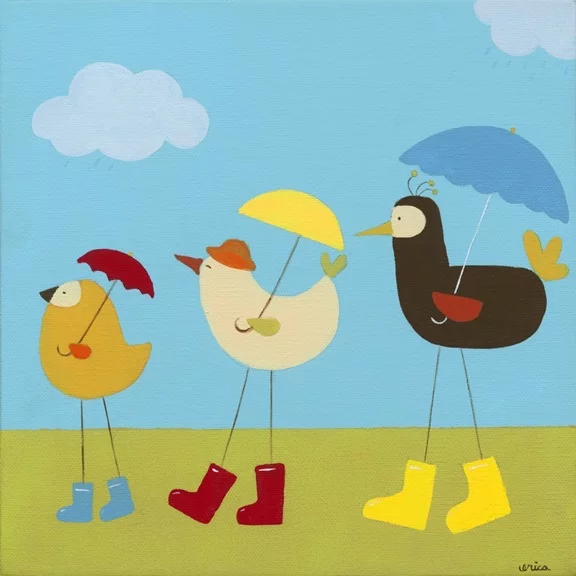Artfilia Rain Gear Birds No. 2 Variante 1 60x60 cm