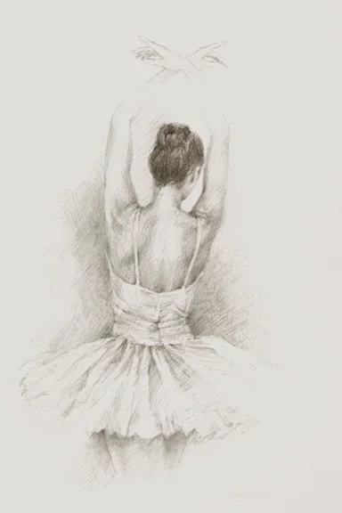 Artfilia Ballerina Sketch No. 2 Variante 1 13x18 cm