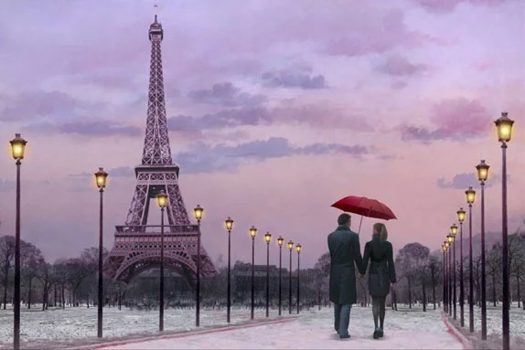 Artfilia Romantic Stroll through Paris Variante 1 20x30 cm