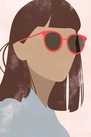 Artfilia Her Chic Glasses No. 2 Variante 1 30x45 cm