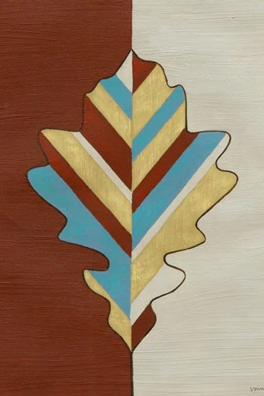 Artfilia Striped Leaf No. 2 Variante 1 13x18 cm
