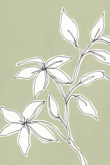 Artfilia Olive Green Flower Study No. 2 Variante 1 30x45 cm