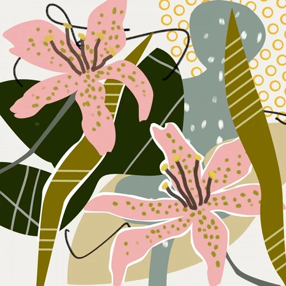 Artfilia Dancing Lilies Variante 1 40x40 cm