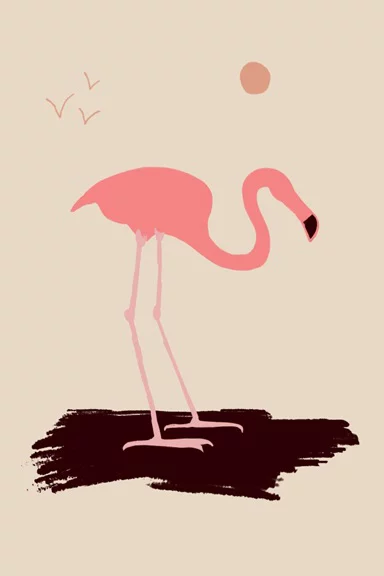 Artfilia Flamingo Sketch Variante 1 30x45 cm
