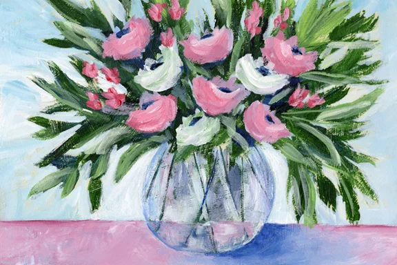 Artfilia Rosy Day Variante 1 40x60 cm