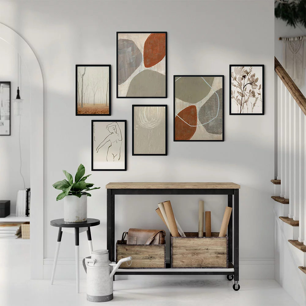 Artfilia Bilderwand Earthly Nude 4x 20x30 cm - 2x 30x45 cm schwarz