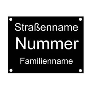 Türschild aus Aluminium Straße 15x20 cm 15x20 cm | schwarz