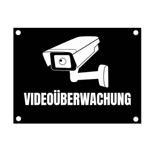 Türschild Aluminium Videoüberwachung 15x20 cm 15x20 cm | schwarz