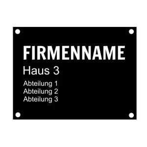 Türschild Aluminium Firma 15x20 cm 15x20 cm | schwarz